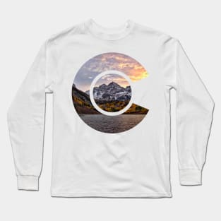 Maroon Bells, Aspen, Colorado C Photo Long Sleeve T-Shirt